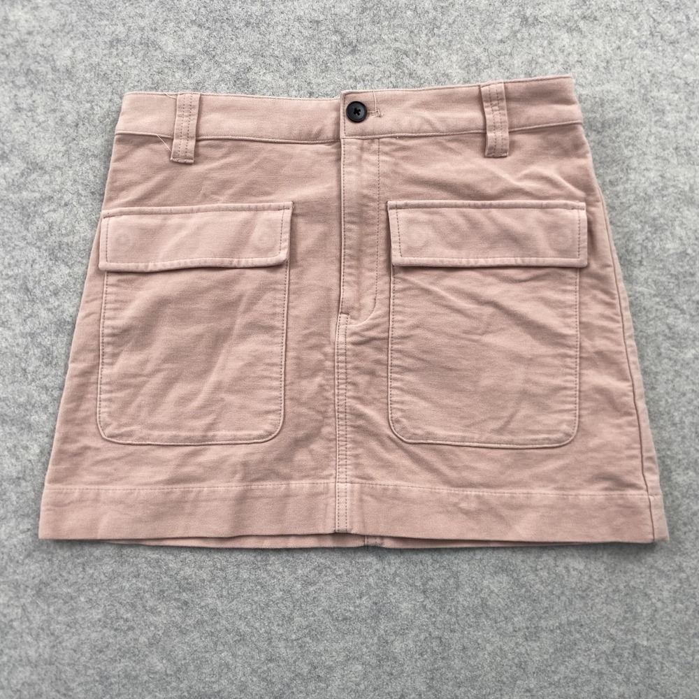 Madewell Skirt Womens 0 (29 Waist) Pink Solid Cargo Mini Twill Pockets Summer